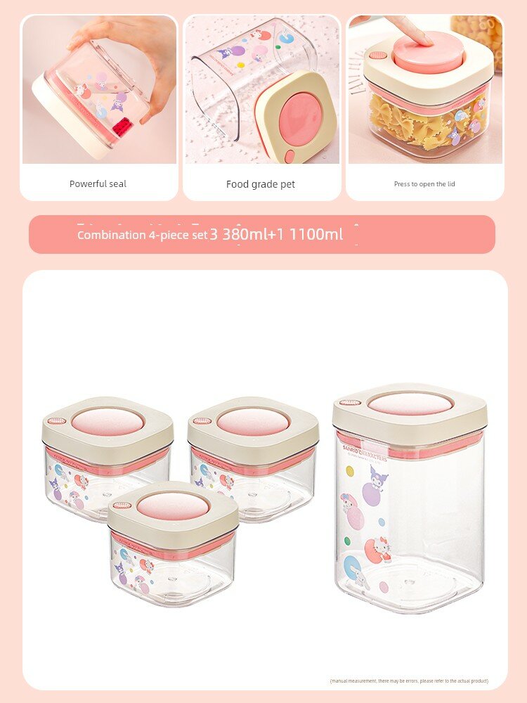 Контейнер для хранения пасты Sanrio Hello Kitty, герметичный, с завинчивающейся крышкой, для макарон, пищевой, с