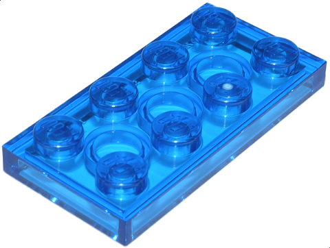 Plate 2 x 4, 3020 Trans-Dark Blue N