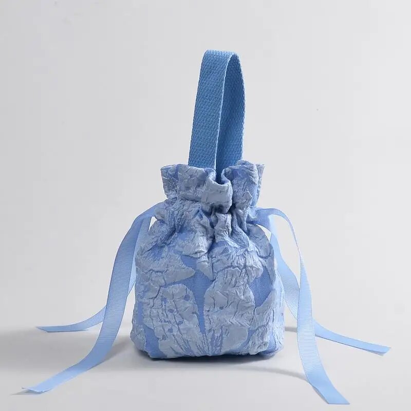 Холщовый мешочек с цветочным принтом Синий, Blue 1