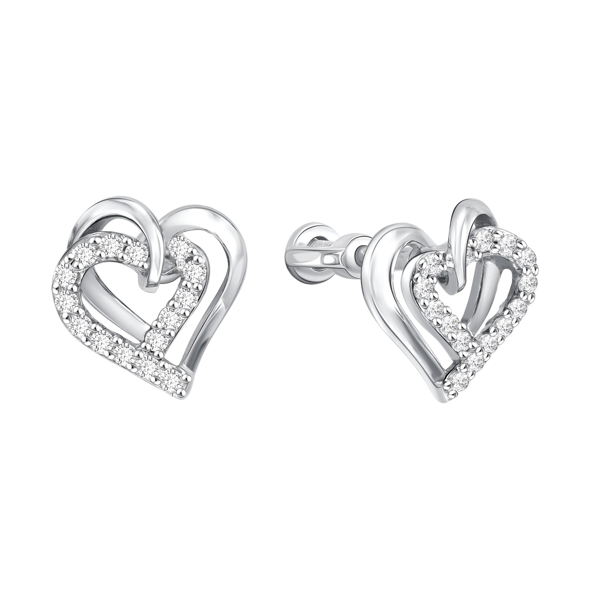 Серьги Яхонт, серебро, 925 проба, фианит