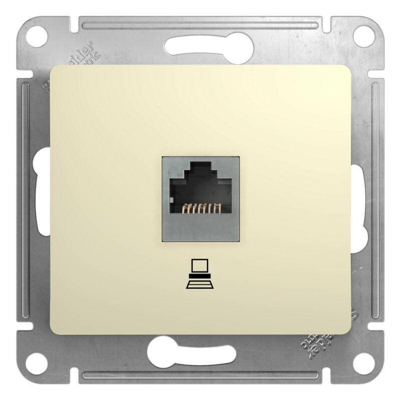 Schneider Electric Механизм розетки комп. 1-м СП Glossa RJ45 беж. GSL000281K