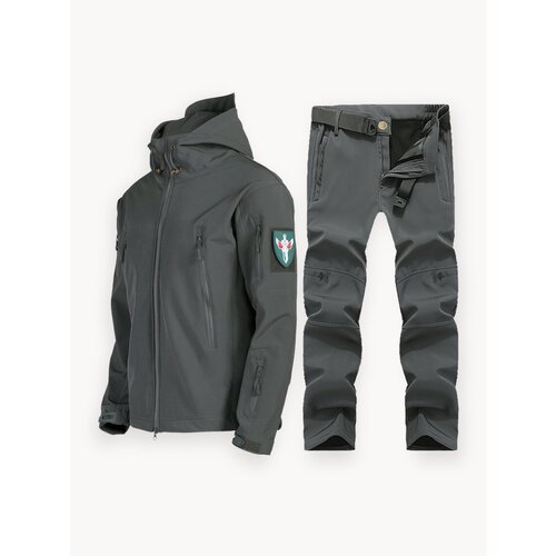 Куртка Soft Shell, мужская, осенне-зимняя, серая, размер XXL