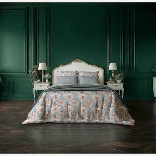 Изображение товара Двуспальный комплект постельного белья Verossa Сатин премиум с наволочками 70/70 Florescence, 933843