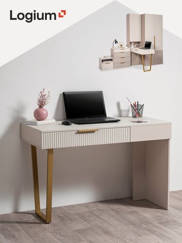Изображение товара Стол письменный компьютерный LOGIUM Клео 12.117.01 Кашемир, Моно керамика