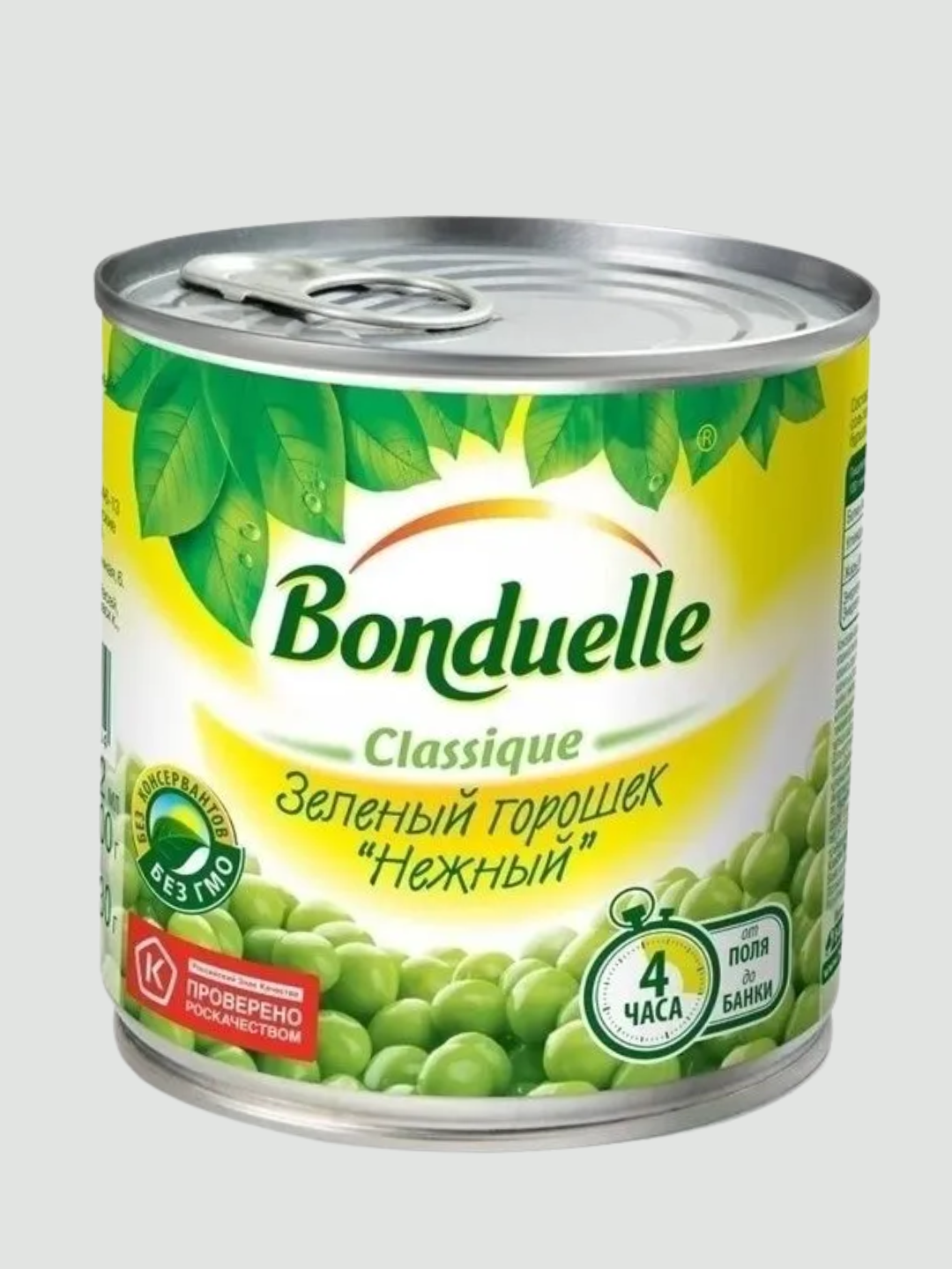 Горошек Bonduelle, зеленый, консервированный, в жестяной упаковке, 400 г