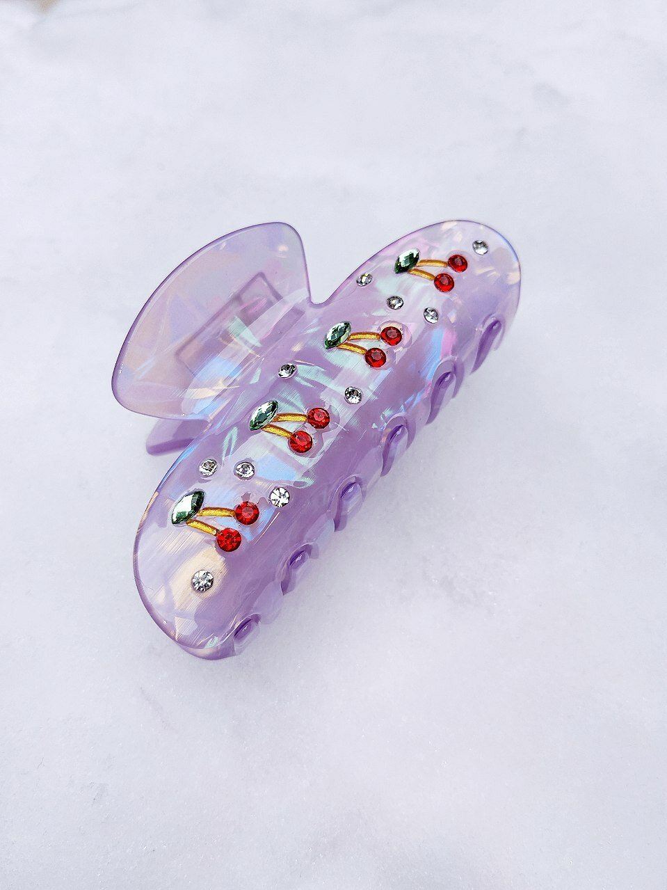 Крабик заколка в стиле вишня от Merve стильный аксессуар для волос