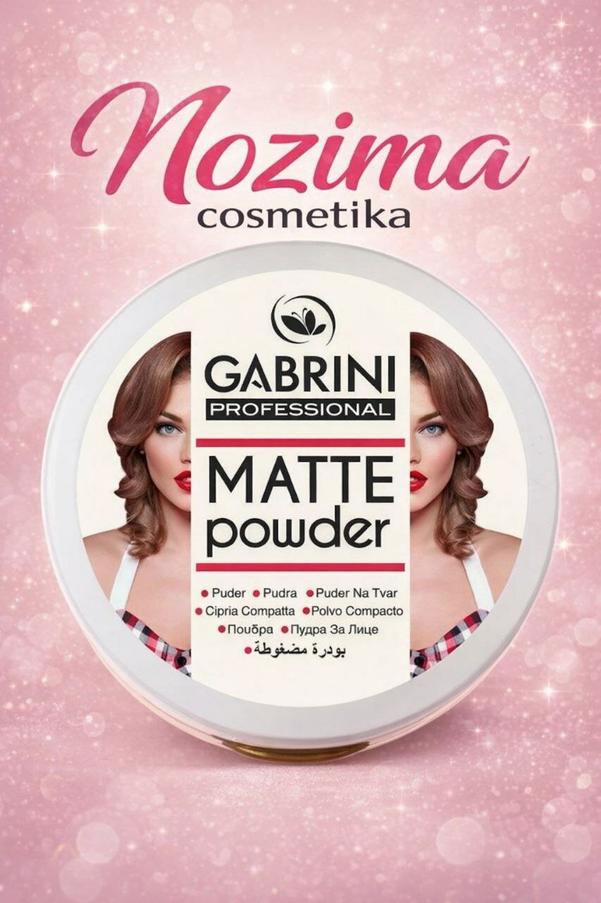 Пудра для лица Gabrini Matte Powder, матовая пудра, водостойкая, 24 часа, 12 г, тон 01 "Original"