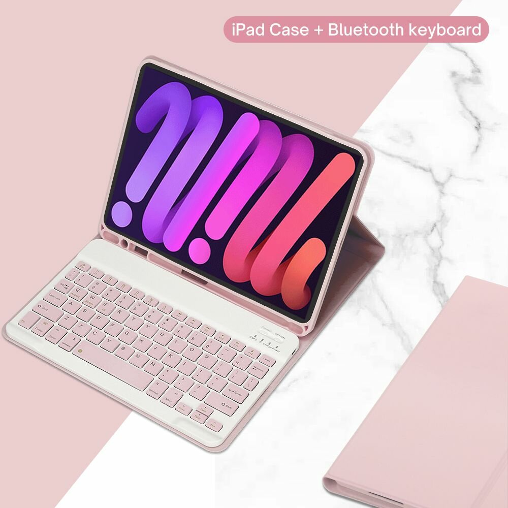 Чехол для планшета iPad Mini 6 8,3 дюйма (2021 г.) A2567/A2568/A2569 со съемной русской клавиатурой Bluetooth
