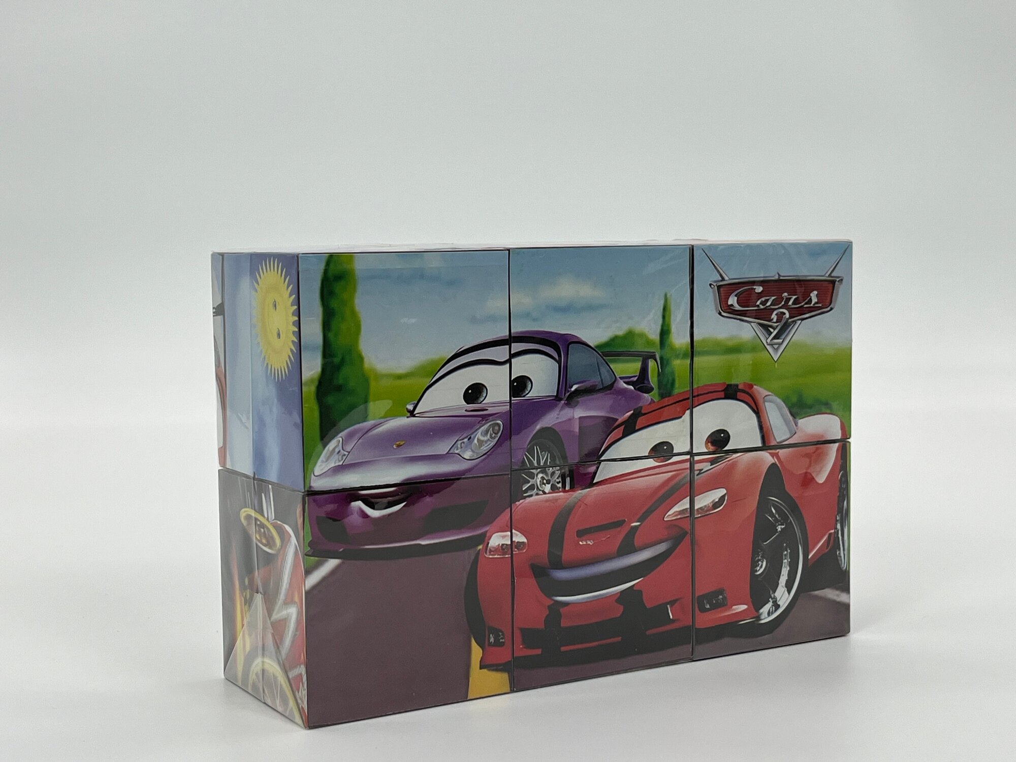 Развивающие пластиковые кубики «Cars» (Тачки), 6 кубиков, детская обучающая игра