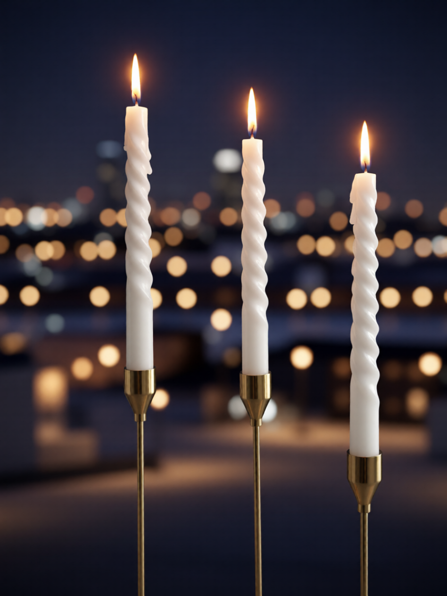 Свечи витые белые 15шт (премиум качества) — фото 1