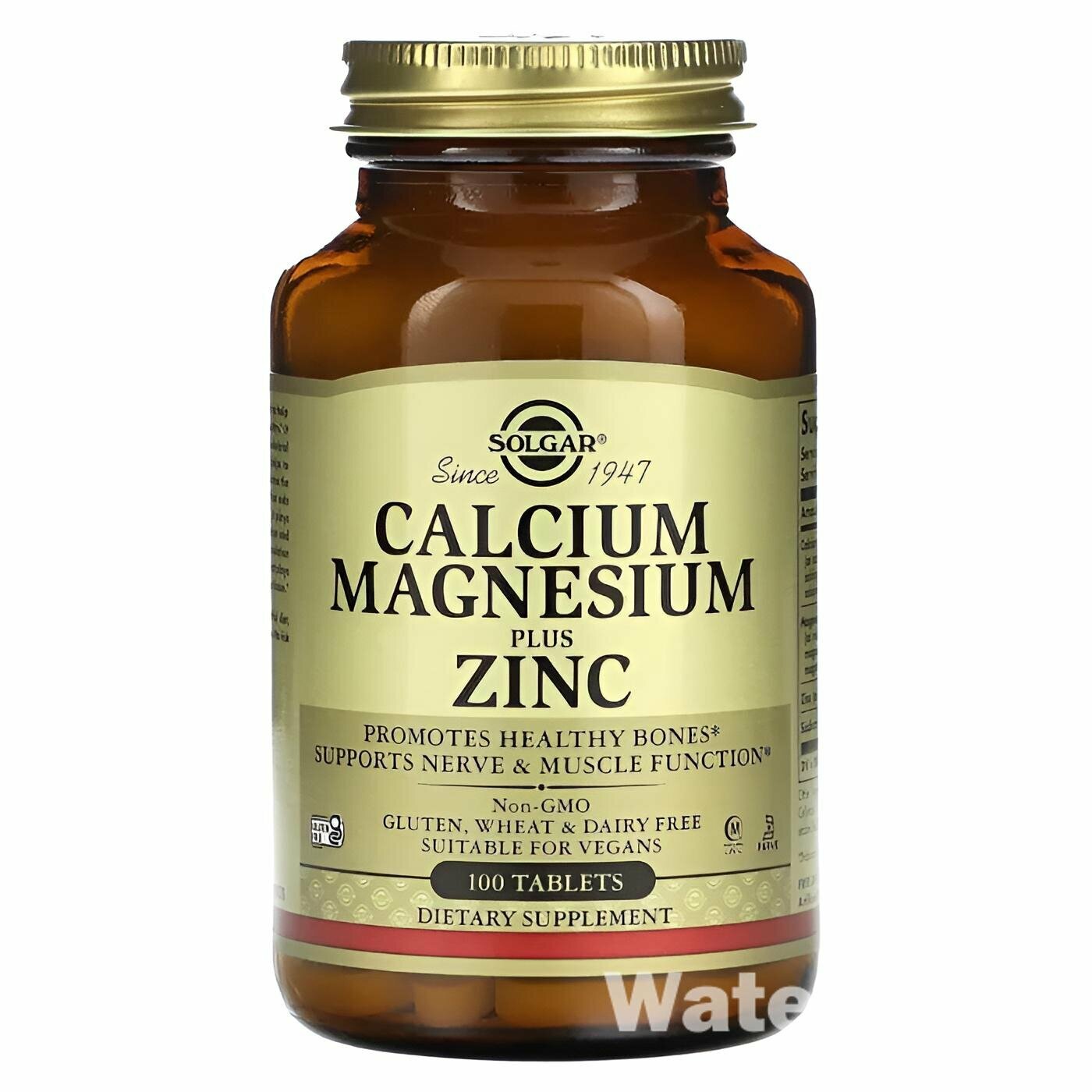 Calcium Magnesium Zinc Solgar N100 — укрепление костей, иммунитета и баланса минералов