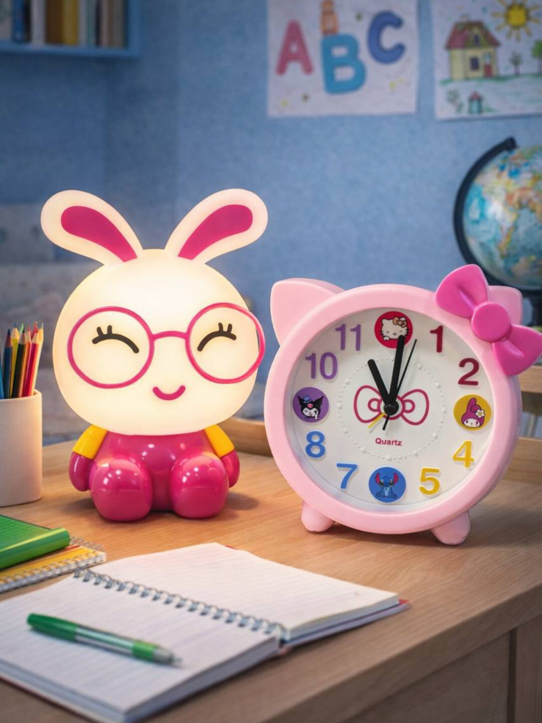 Детские Будильник настольный, громкий, с подсветкой, на батарейках