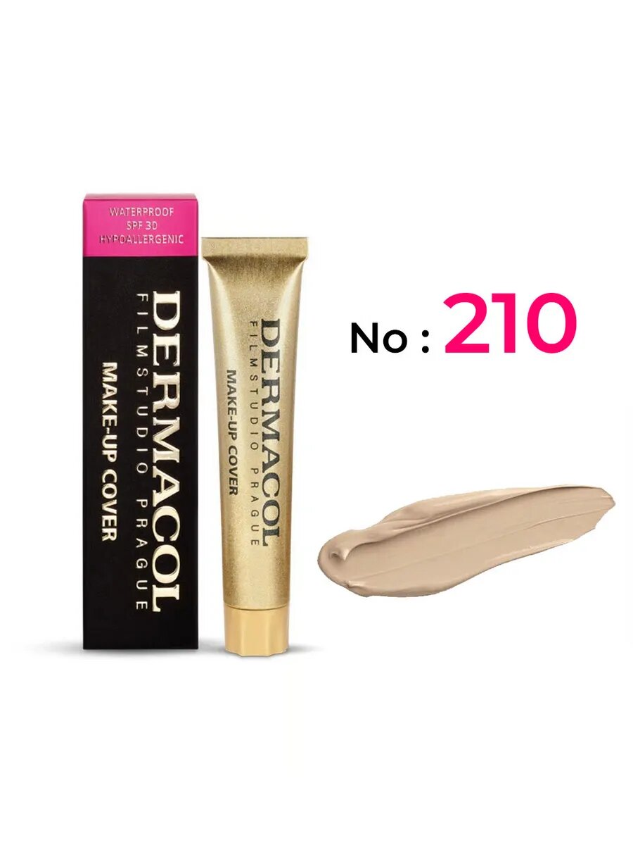 Тональный крем Dermacol, водостойкий, для всех типов кожи, SPF-30, 30 гр, № 210 — фото 1