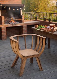 Изображение товара Садовое кресло "ракушка XL" для отдыха на даче и дома, цвет светлый дуб, без подушки