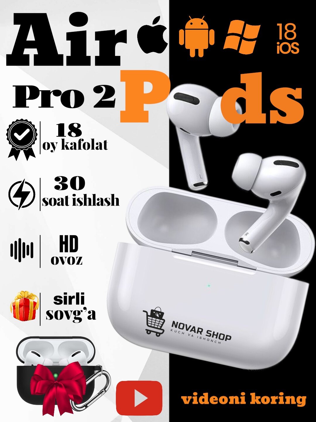 Беспроводные наушники Pods Pro 2 Premium/Беспроводные наушники Airpods 2