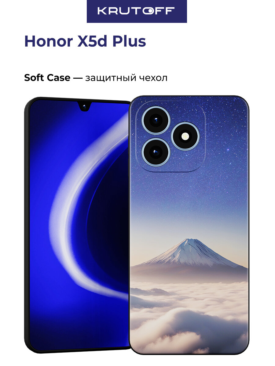 Чехол-накладка Krutoff Soft Case Япония, Фудзияма для Honor X5d Plus черный