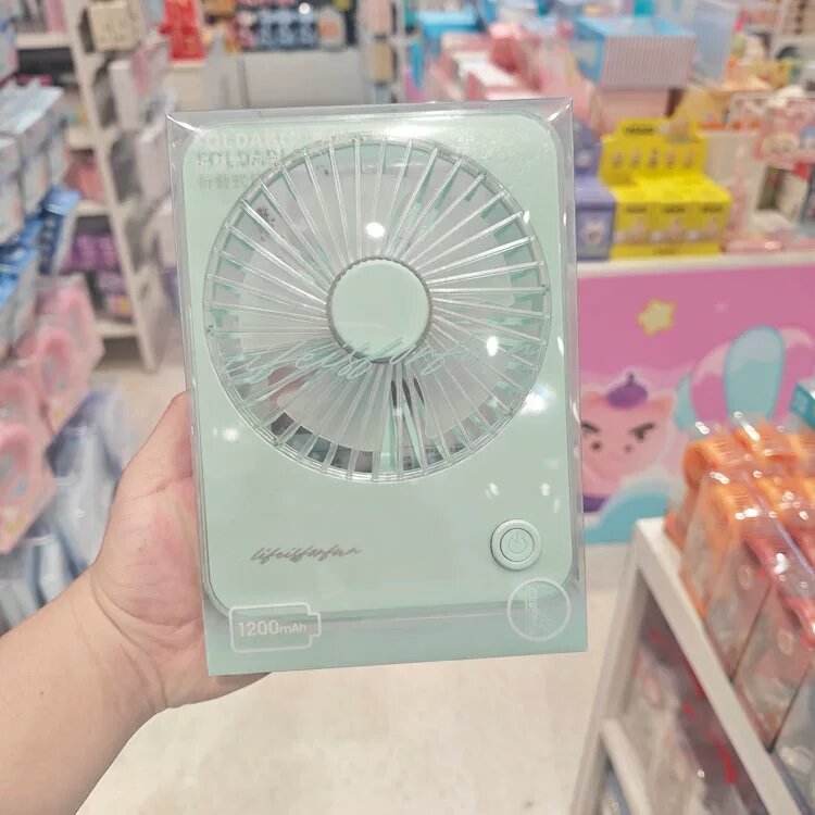 Вентилятор Miniso Macaron Color Series, складной, настольный, для общежития и офиса, охлаждающий зеленый