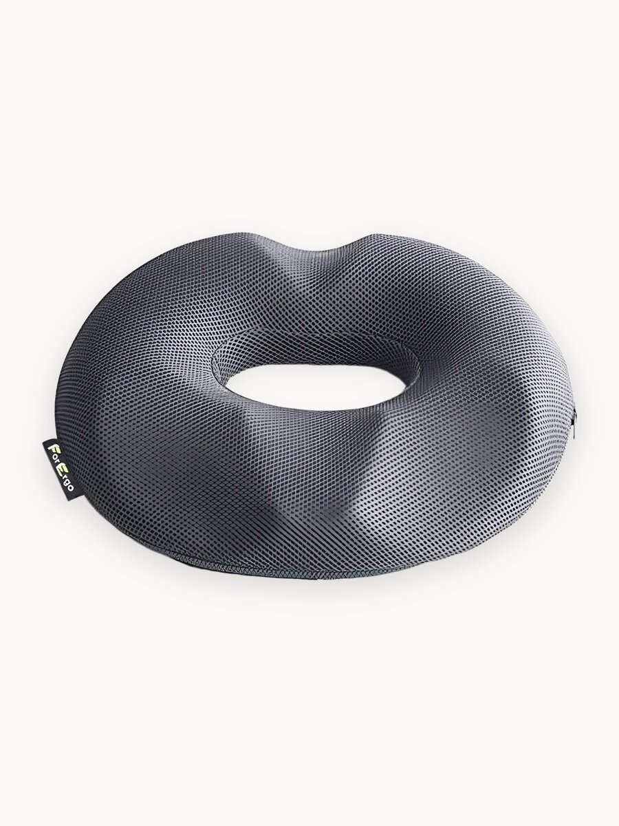 Подушка на стул для сидения "Пончик" с эффектом памяти от геморроя, на кресло компьютерное, в машину