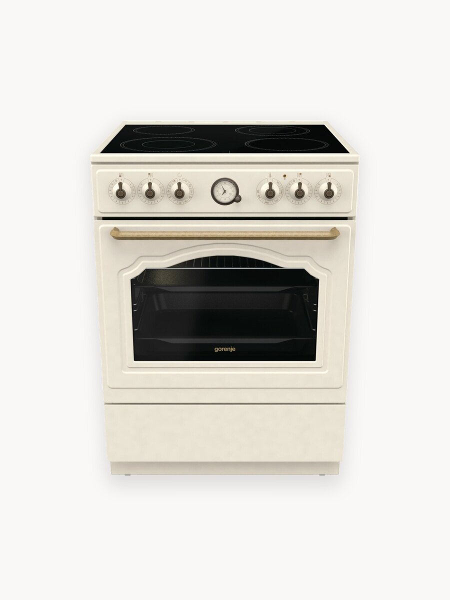 Электроплита Gorenje GECS6B70CLI 60 см, 71 л, 4 конфорки, бежевый