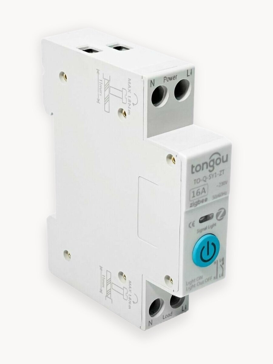 Умный выключатель Zigbee на DIN рейку 16А / Tuya Smart Life / Tongou