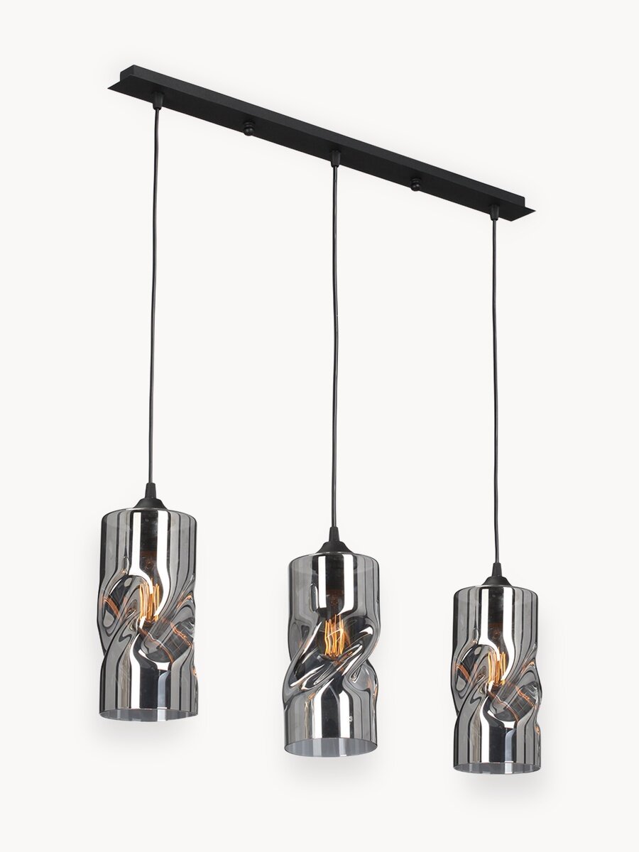 Светильник подвесной V4853-1/3S , 3 лампы 9м2, Е27, 40Вт, цвет чёрный матовый.