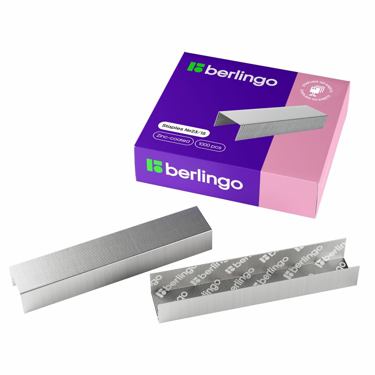 5 шт. Скобы для степлера №23/15 Berlingo, оцинкованные, 1000шт.