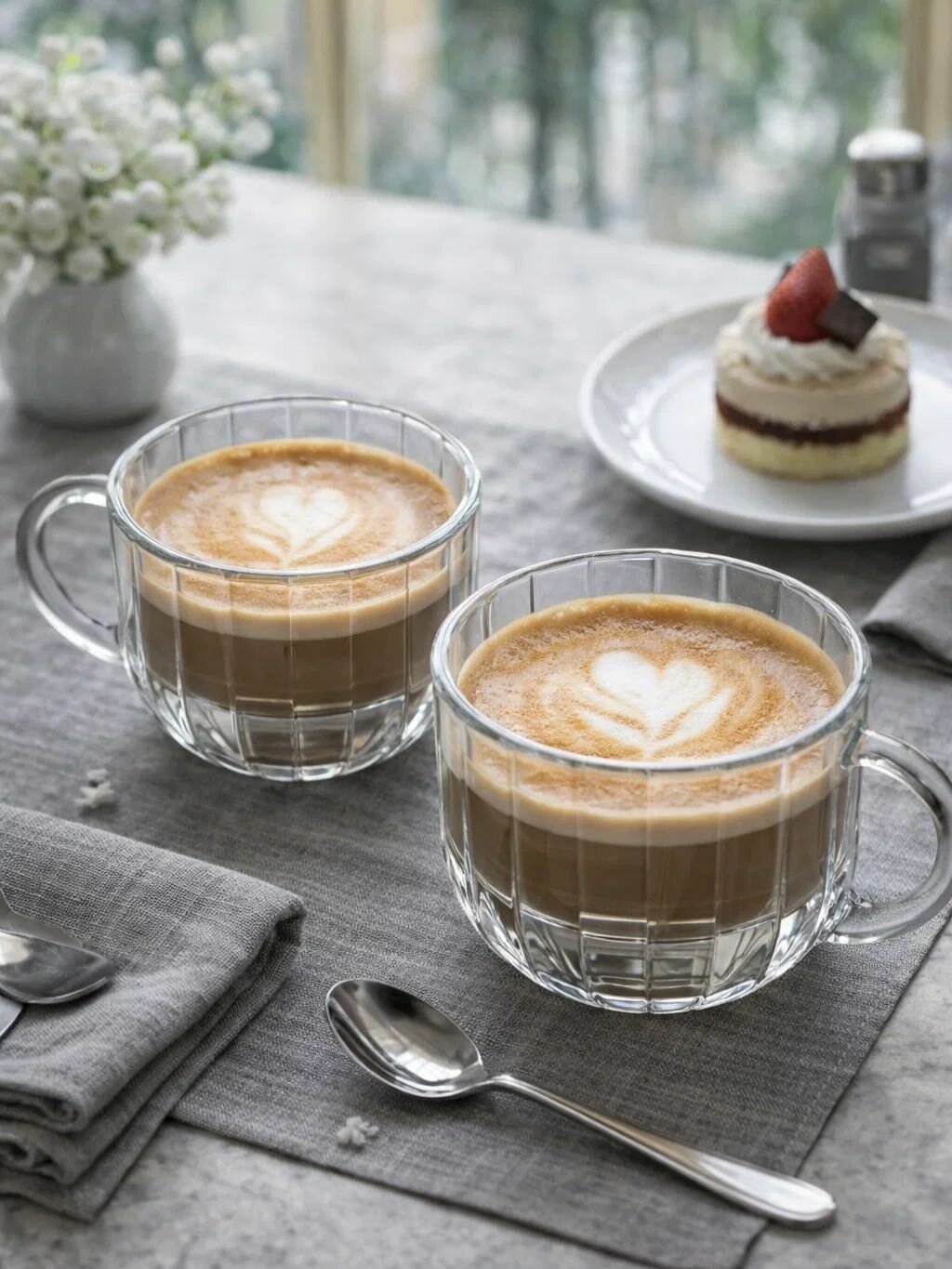 Набор кружек, чашек с ручкой 2 шт, 350 мл. Закаленное, ударопрочное стекло, для чая, кофе, горячих напитков. Турция