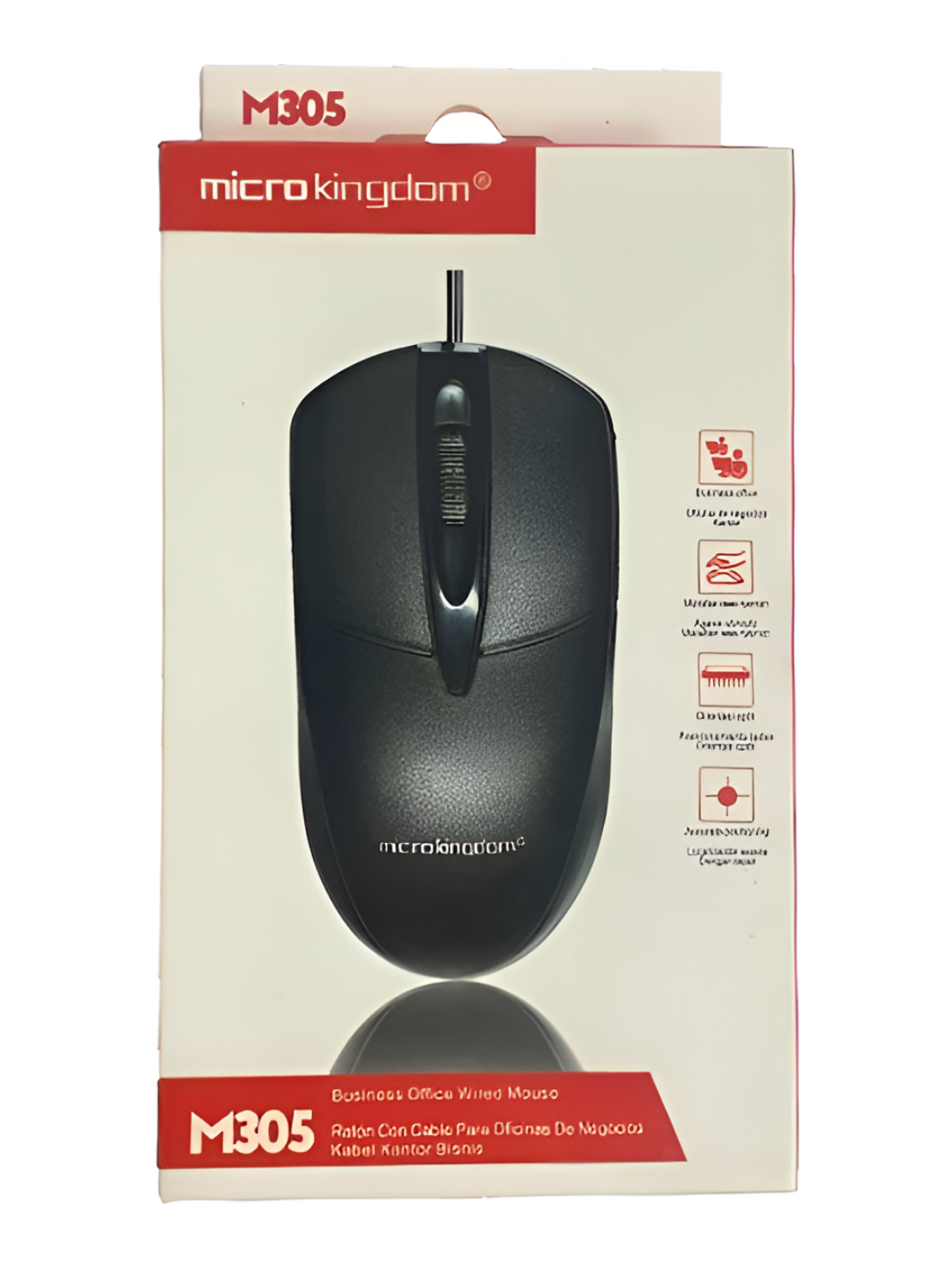 Проводная USB мышь Microkingdom M305, оптическая, USB-интерфейс, универсальная (черная)