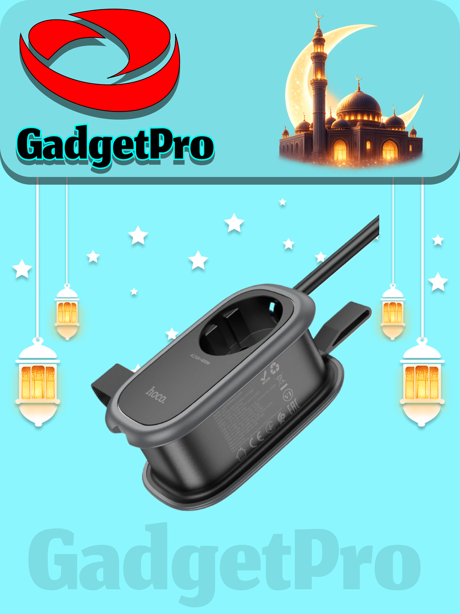 Сетевой фильтр HOCO NS7 4000W: многофункциональный сетевой адаптер с быстрой зарядкой PD 20W