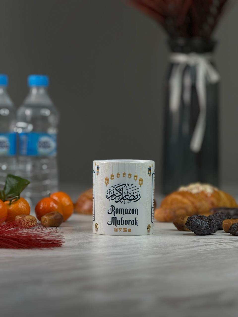 Кружка, для подарка, для офиса, для кухни, кофе и чая, красная, 350мл, с пожеланием Рамадана