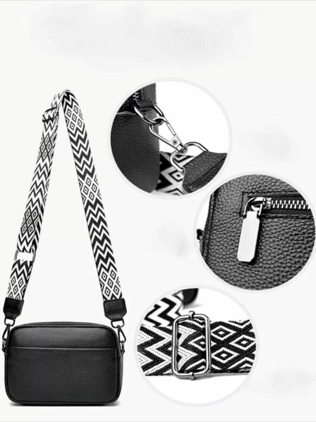 Сумка кросс-боди  Сумка женская седло, фактура гладкая, black — фото 1