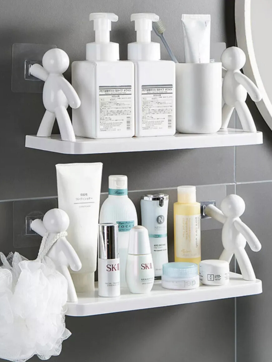 Полка настенная для ванной с человечками