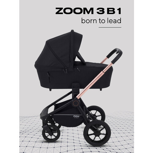 фото Коляска детская mowbaby "zoom"pu (3в1) ra087 gold black