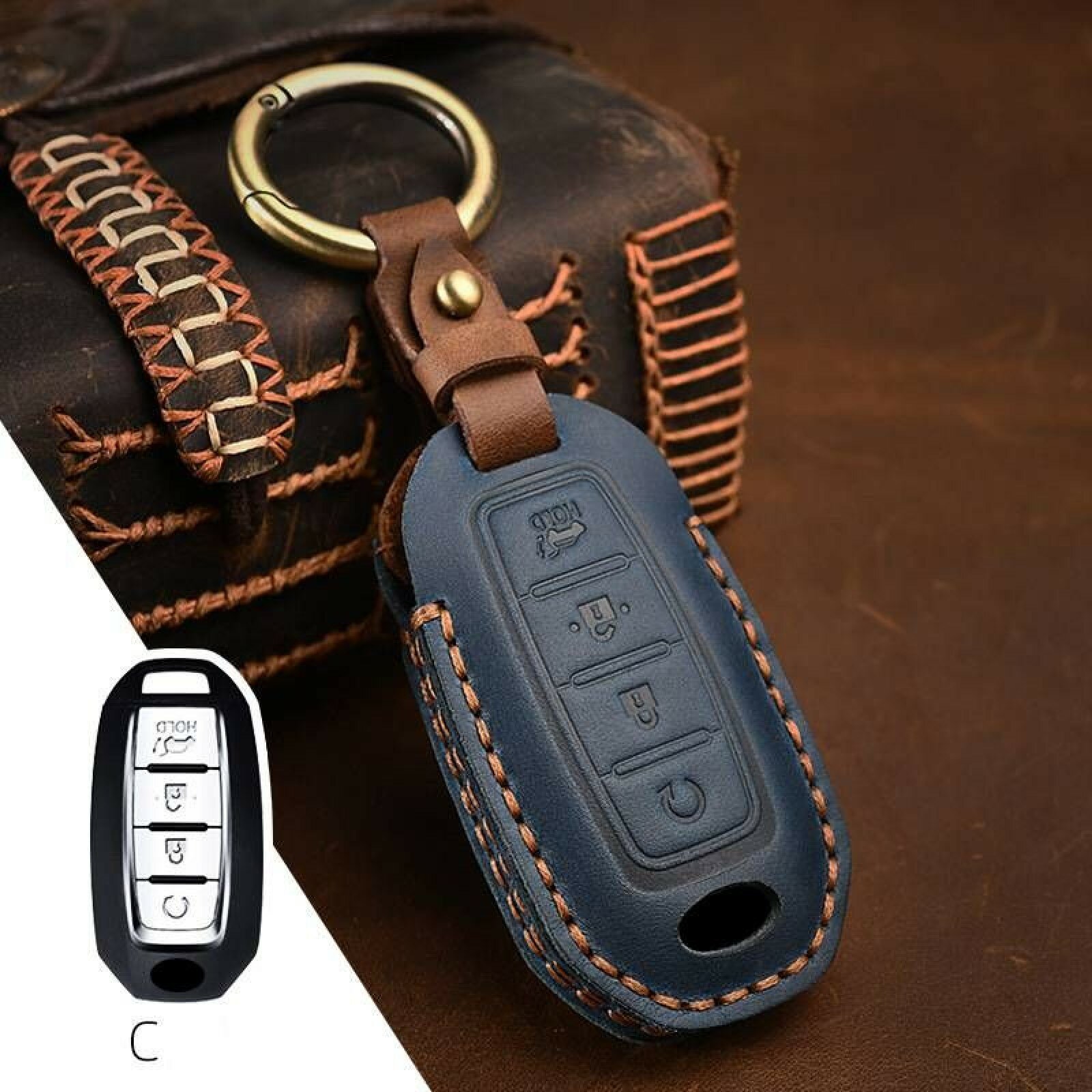 Кожаная крышка ключа автомобиля MyPads для Nissan Patrol Y62, Altima, Maxima и Infiniti FX, G37, Q60, QX50, QX70