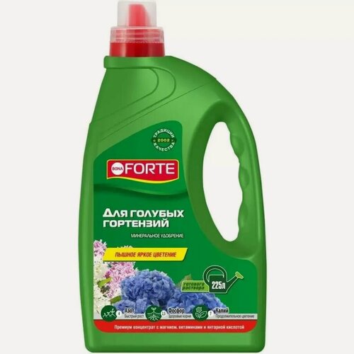 Изображение товара Удобрение для голубых гортензий Bona Forte минеральное жидкое 1.5 л, подкормка для роста и пышного цветения в саду