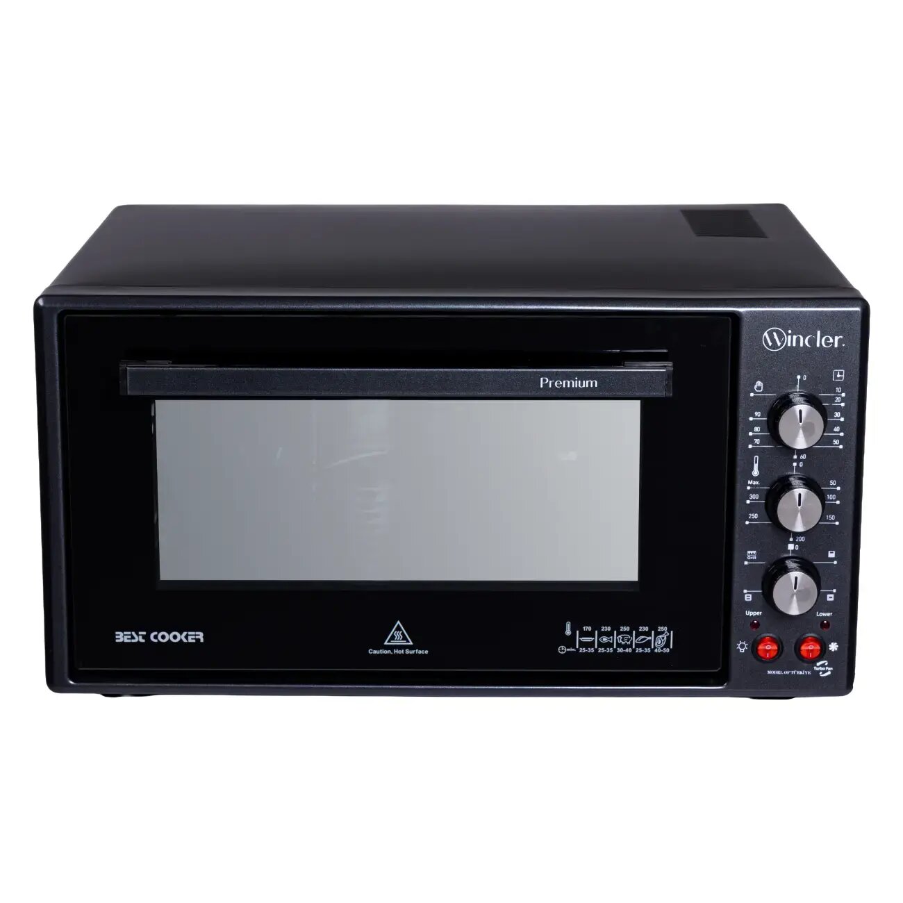 Мини-печь Wincler 45 FAN Dark Grey, Вес: 17.1 кг, Внутренняя подсветка: Отсутствует, Высота: 33.5 см