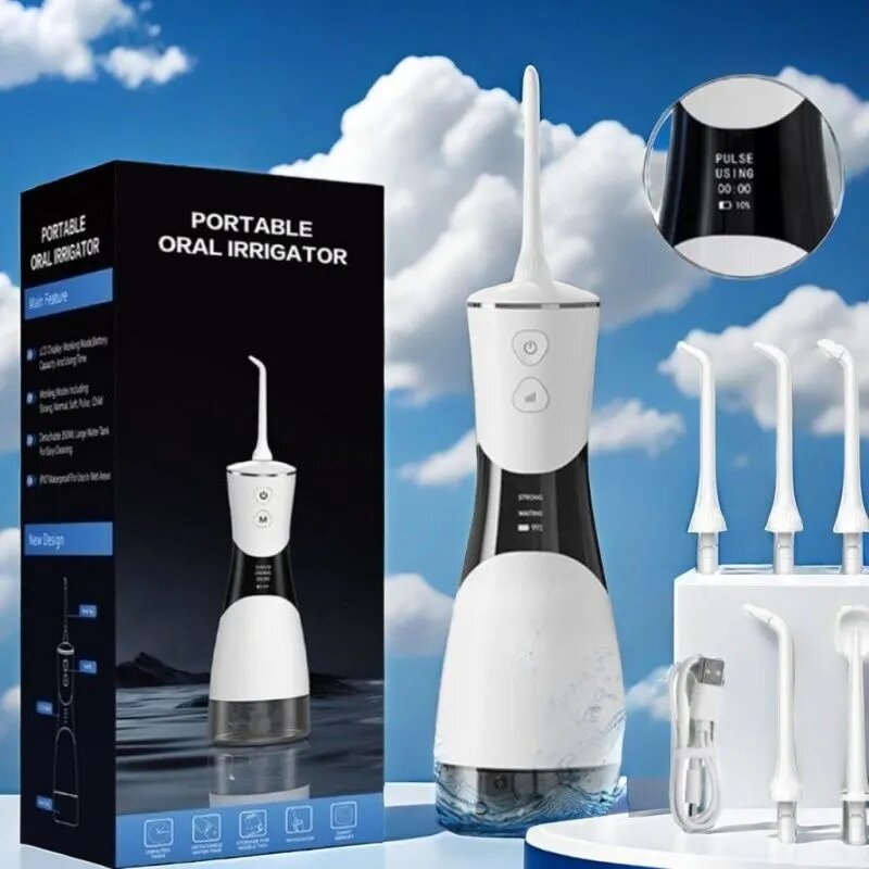 Портативный ирригатор PulseBrush V350 с 5 режимами и Led-дисплеем для точного контроля A