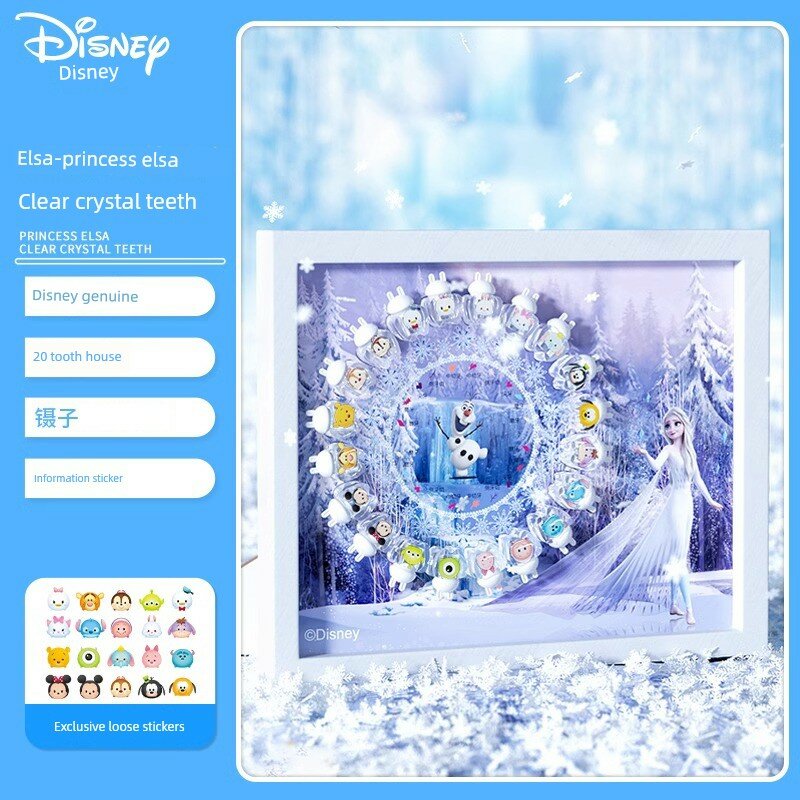 Disney Эльза Прозрачный Кристаллический Ящик для Хранения Зубов, Детский Сувенир с Плакатом Disney, 1 Шт