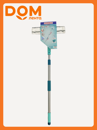 Изображение товара Щетка для мытья окон Leifheit, телескопическая, с губкой, серебристо-зеленая