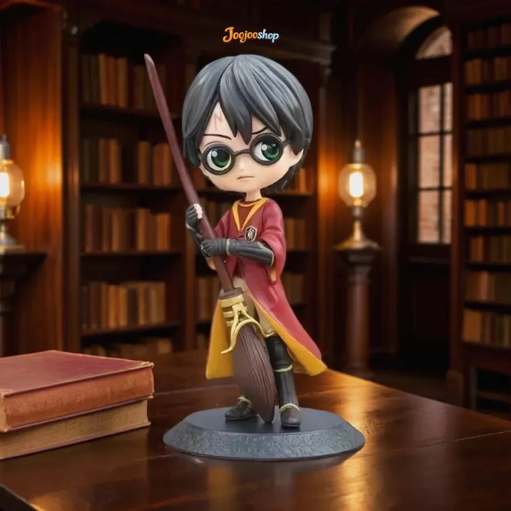 Фигурка Гарри Поттер Harry Potter с метлой, высота 15 см, мультяшная Q-версия статуэтка для коллекции