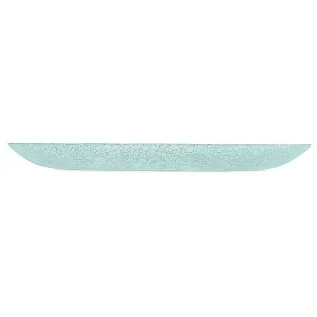 Тарелка десертная 20,5см «ICY TURQUOISE», стекло, овальная, рельефный узор