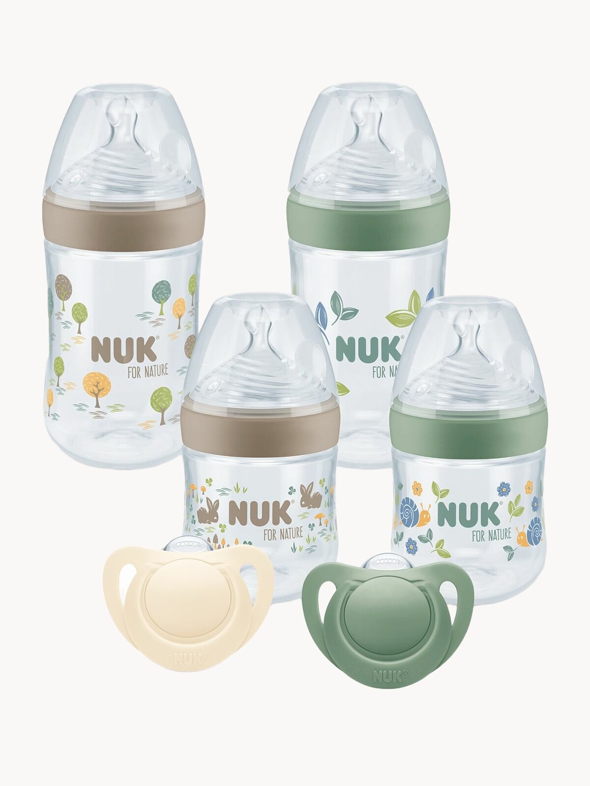 NUK FOR NATURE Набор для кормления новорожденного (4 бутылочки, 2 соски) 0+