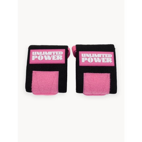 Кистевые бинты UNLIMITED POWER, черно-розовые, 50см, средняя жесткость