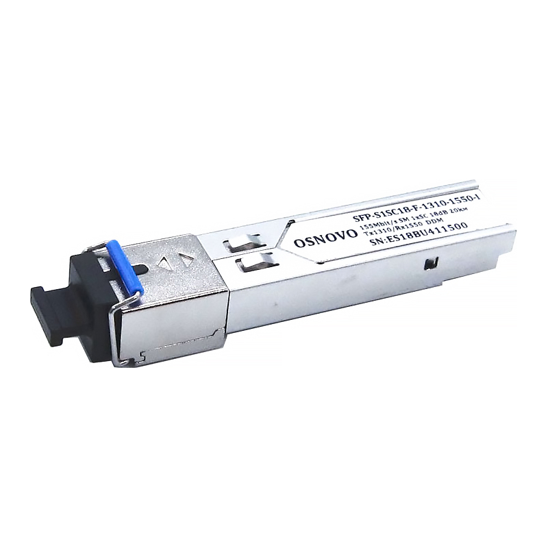 Трансивер OSNOVO SFP-S1SC18-F-1310-1550-I SFP WDM, одно волокно SM, SC, 155 Мбит/с, до 20 км SFP-S1SC18-F-1310-1550-I