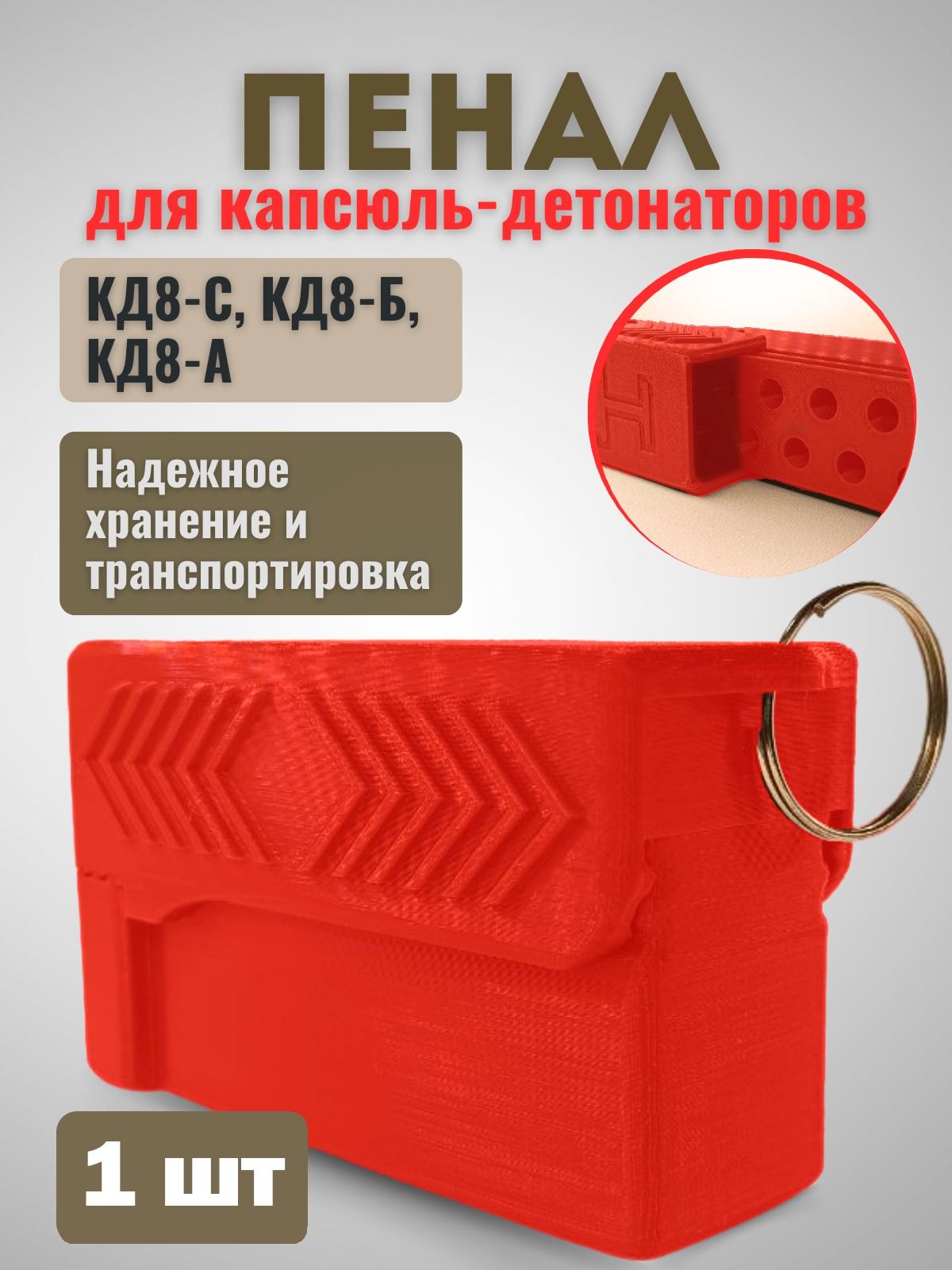 Футляр пенал для Капсюль Детонатор КД8-С и др.