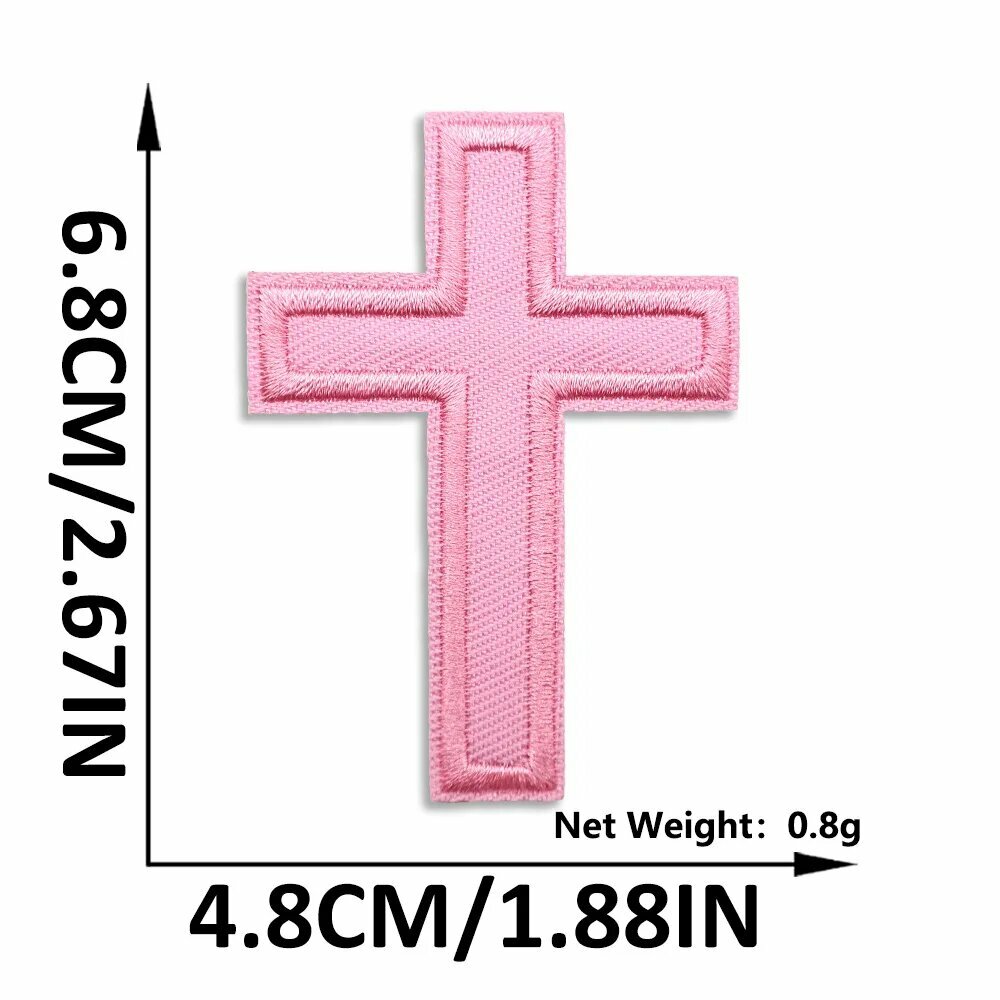 Нашивка крест вышитый Pink 5Pcs