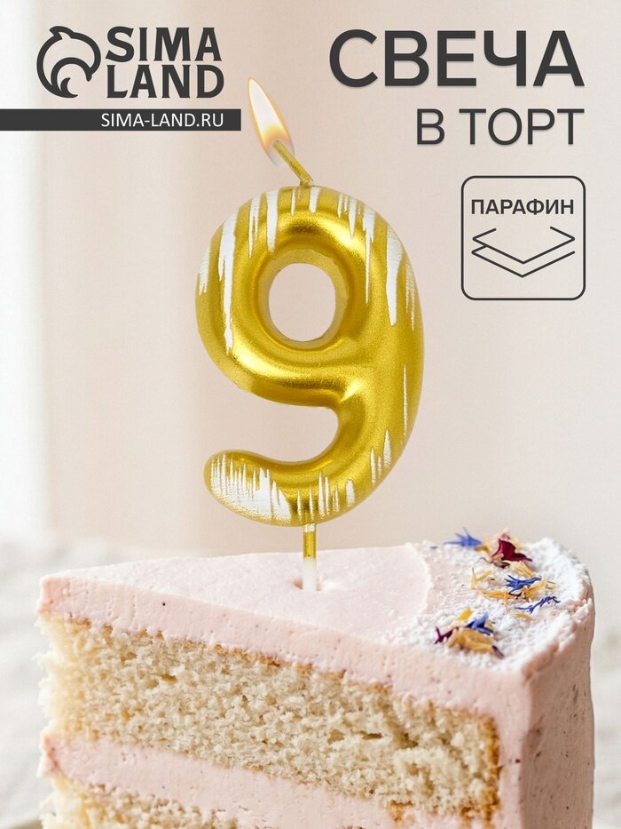 Свеча для торта «Легенда», цифра 9