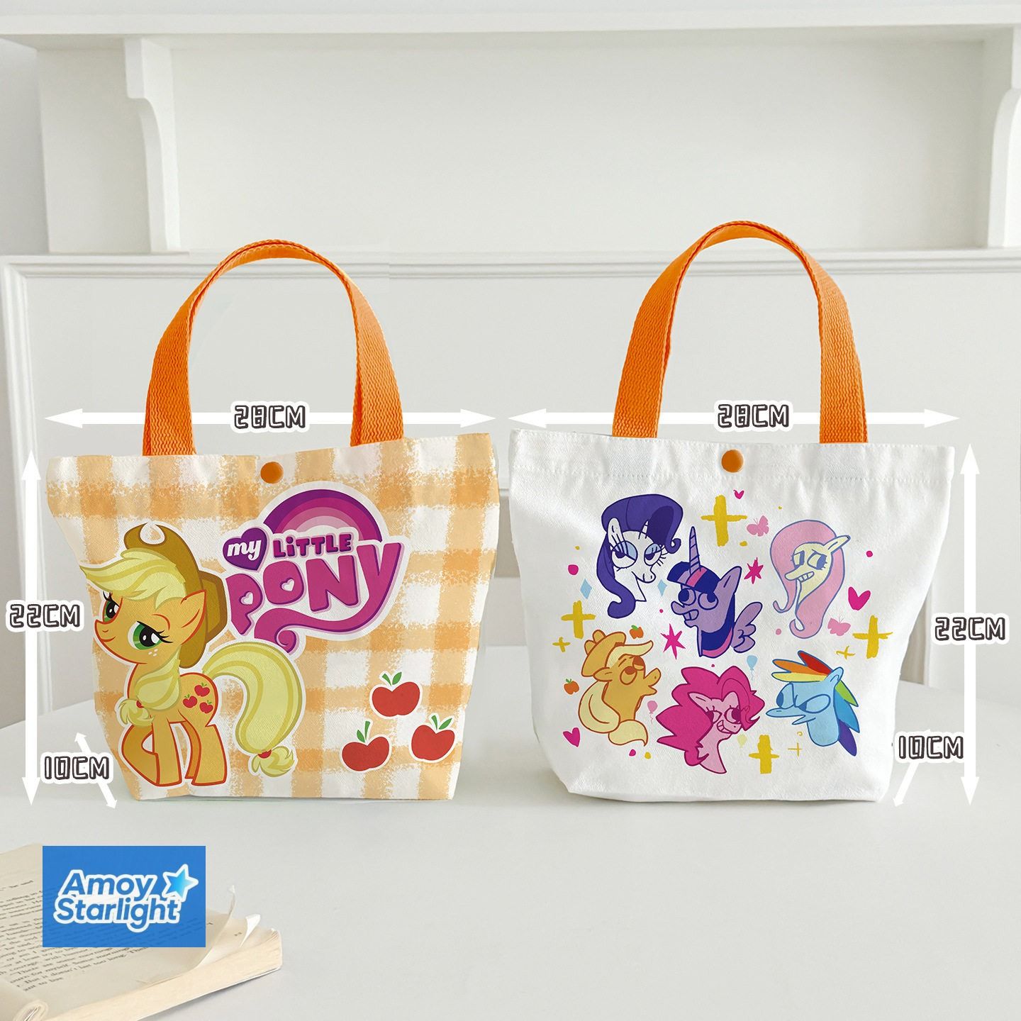 Подарочный мешок My Little Pony Эпплджек с двусторонним принтом, 28 22 см, холст, для девочек