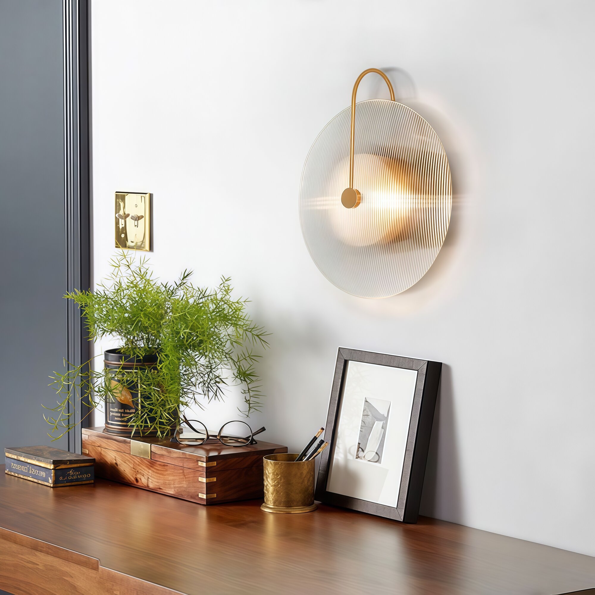 Светильник Clear Lighting S223, цоколь G4, IP20, тёплый белый свет, золотой,25cm