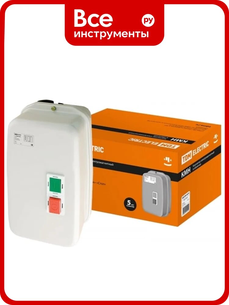 Контактор TDM ELECTRIC КМН49562, 95А, в оболочке, Ue=220В/АС3, IP54 SQ0709-0019